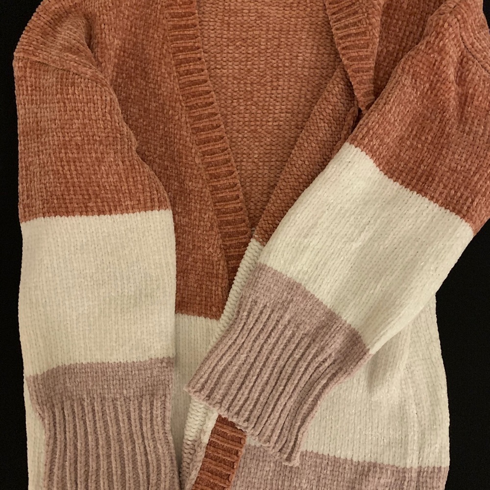 Chenille very soft polyester long cardigan